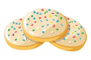 Stack of Colorful Sprinkled Cookies vector