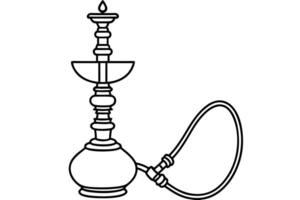 Simple Line Drawing of a Hookah vector