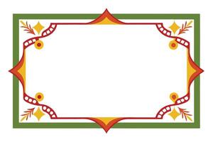 Decorative Label Frame with Vibrant Colors and Ornate Design vector