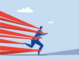 limitation and trap or challenge ,Businessman tied up with red tape trying to run away with full effort. struggling concept vector