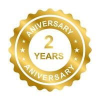 2 year anniversary gold icon for graphic design, logo, website, social media, mobile. app, UI illustration vector