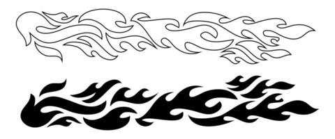 Hand drawn of Fire flame icon symbol isolated on white background vector