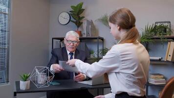 Young woman applicant pass job interview for enterprise company introduce resume to company manager video