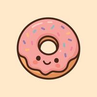 Kawaii Design Style Simling Donut with Sprinkles Template vector