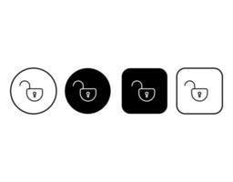 Lock icon collection. Web buttons with padlock silhouette. Lock symbols vector