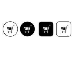 Shopping cart icon set. Basket icon buttons collection. Shopping basket icons vector