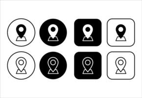 Location pin icon set. Simple map icons. Address icon buttons. Place icons vector