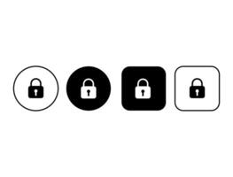 Security button set with lock icons. Collection of flat padlocks for safe browsing, authentication, and data protection vector