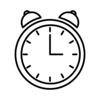 Alarm clock icon. Clock symbol. Editable stroke. Lineart timer icon vector