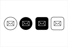 Set of email envelope icons. Symbols of email. Email message icon vector