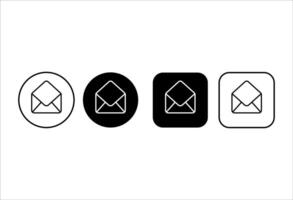 Set of open mail envelope icons for business or for website. Editable stroke vector