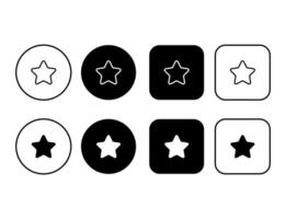 Star outline icon collection. Simple star buttons set. Star symbols. Rating or feedback icon vector