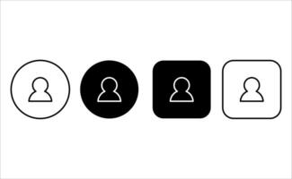 Set of outline group of people icons. Web buttons with user profile icons vector