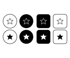 Star icon collection. Simple star buttons set. Star symbols. Rating or feedback icon vector