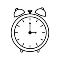 Alarm clock icon. Outline clock symbol for web design. Time icon symbol vector