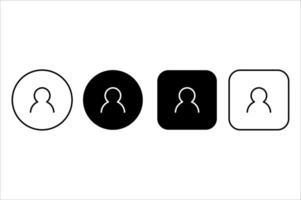 Set of outline people icons. Buttons with user profile for web design. Editable stroke vector