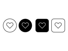 Heart outline icons set. Heart buttons for web design. Medical concept vector