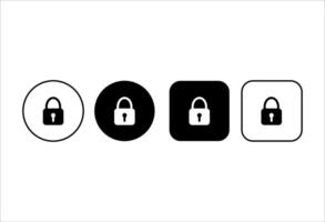 Lock icon collection. Web buttons with padlock silhouette. Lock symbol vector