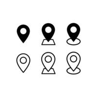 Set of location icons. Address symbols. Editable stroke. Map symbols vector