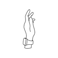 Smartwatch on a raised wrist in a line art style. Health monitoring, digital communication, and modern tech vector