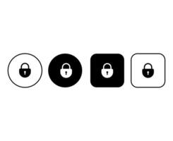 Set of security buttons with lock icons. Padlock icons collection. Security symbols vector