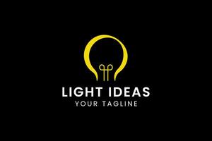 Lightning inside bulb logo symbolizes power and creativity. Use for startups or smart energy companies. vector
