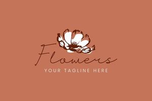 Elegant botanical logo design with a single-line rose. Suitable for wellness, spa, or florist use. vector