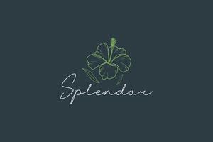Minimal flower logo with clean lines and soft text. Great for spas, beauty, or handmade products. vector