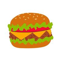Burger Food refers to digital illustrations of burgers created in format. These graphics are perfect for designers and marketers looking to add appetizing visuals to their projects. vector