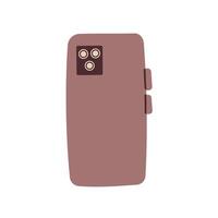 Hand drawn doodle illustration isolate on white . Smartphone icon mobile phone with camera . vector