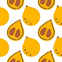 Loquats fruit seamless pattern on white background. hand drawn illustration flat doodle style for fabric and paper print . vector