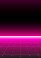 Neon Horizon A vibrant, neon-lit perspective grid against a gradient black backdrop, creating a modern and evocative sense of space and futuristic aesthetics. vector