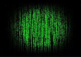 Digital Code A digital cascade of luminous green characters flow against a dark canvas, depicting the complex world of information, data, and virtual networks. vector