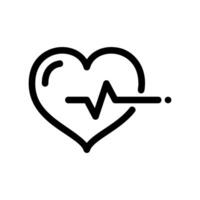 Outline of a Heart Symbol with a Cardiogram Line Representing Vital Signs vector