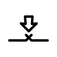 Download Interrupted Icon with Arrow Pointing Down to Broken Line vector