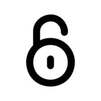 Simple Outline Icon of an Open Padlock Indicating Unsecured Status vector