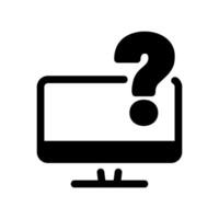 Computer Monitor Icon Displaying a Large Question Mark on the Screen Frame vector