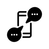 Connected Chat Bubbles Icon One Solid One Outline Style Design vector