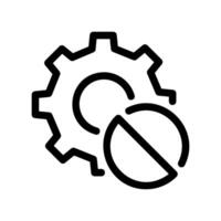 Settings Gear Icon with Prohibition Symbol Indicating Restricted Access vector