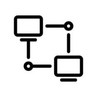 Outline Graphic Representing Digital Communication Between Two Devices vector
