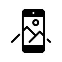 Smartphone Screen Displaying Landscape Photo with Crop Marks Icon vector