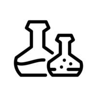Outline Icon of Two Laboratory Flasks for Science Experiment Concept vector