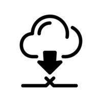 Cloud Download Failed Icon with Arrow Pointing to Broken Connection Line vector
