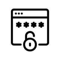 Login Window Interface with Asterisks and Open Lock Showing Login Screen vector
