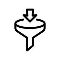 Data Filtering Process Illustration with Funnel and Arrow Icon vector