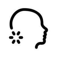 Outline Graphic of Persons Head with Processing or Waiting Indicator vector