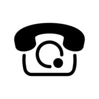 Phone Receiver Glyph Symbolizing Connection or Communication vector