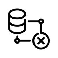 Database Connection Error Icon with Linked Storage and Crossed Circle vector