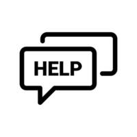 Two Overlapping Speech Bubbles with HELP Text Icon for Chat Support Design vector