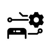 Digital Technology Process Icon with Gear and Components vector